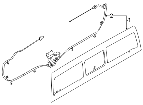 2023 Ford Maverick Glass & Hardware - Back Glass Diagram 3