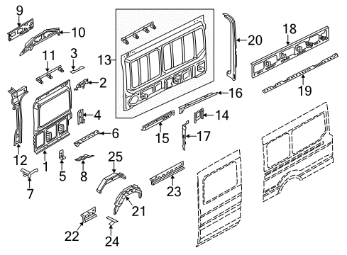 2022 Ford Transit PANEL ASY - BODY SIDE INNER Diagram for LK4Z-6127865-G