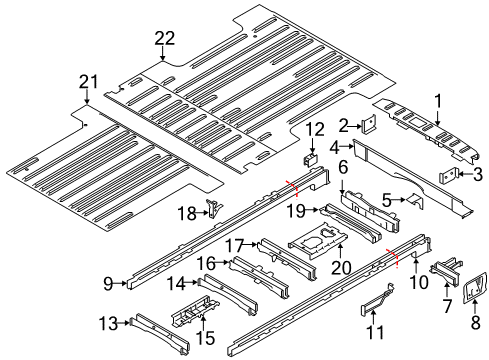 2023 Ford Transit Rear Floor & Rails Diagram 7