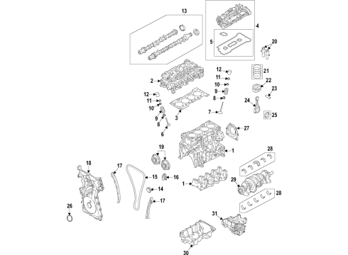 2023 Ford Bronco Sport Engine Parts, Mounts, Cylinder Head & Valves, Camshaft & Timing, Variable Valve Timing, Oil Cooler, Oil Pan, Oil Pump, Adapter Housing, Balance Shafts, Crankshaft & Bearings, Pistons, Rings & Bearings Diagram 4