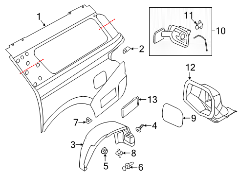 2022 Ford Expedition Quarter Panel & Components Diagram