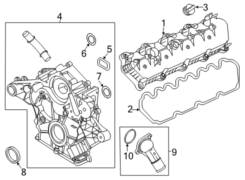 2022 Ford F-250 Super Duty Valve & Timing Covers Diagram 3