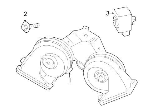 2023 Ford F-150 Lightning HORN ASY Diagram for NL3Z-13832-C