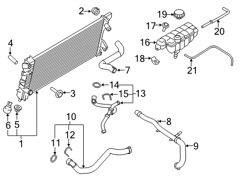 2020 Ford F-150 Radiator & Components Diagram 1