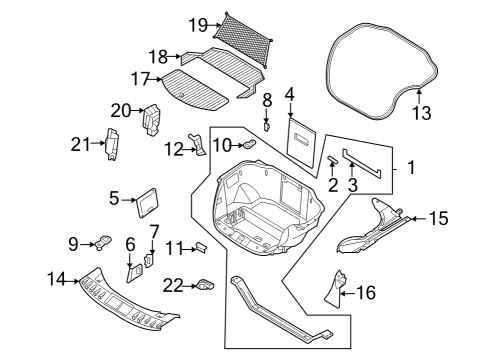 2023 Ford F-150 Lightning COVER ASY - LOADING COMPARTMEN Diagram for NL3Z-2616D671-A