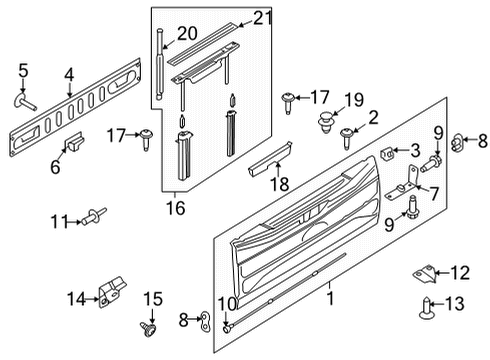 2021 Ford F-150 Tail Gate Diagram 1