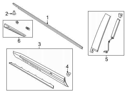 2021 Lincoln Aviator MOULDING - DOOR OUTSIDE Diagram for LC5Z-7820878-AA