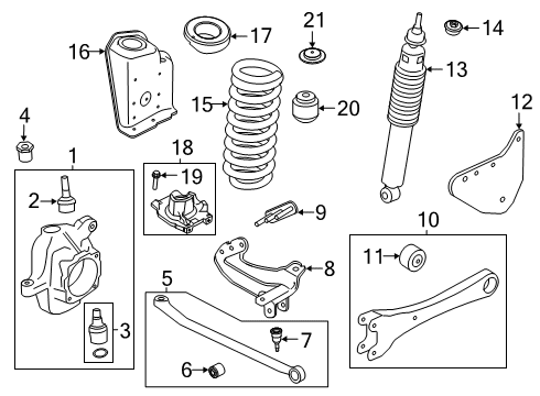 2020 Ford F-350 Super Duty Front Suspension Components Diagram 1