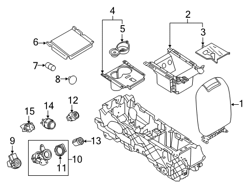 2019 Ford Police Interceptor Sedan Center Console Diagram 1