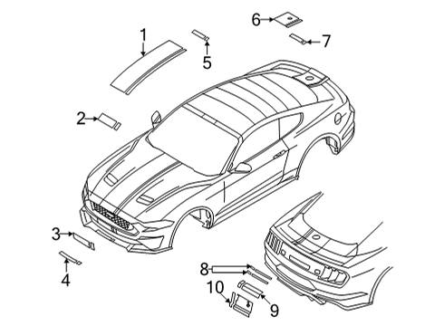 2020 Ford Mustang Stripe Tape Diagram 1