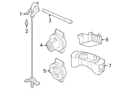 2024 Ford F-350 Super Duty Carrier & Components - Spare Tire Diagram