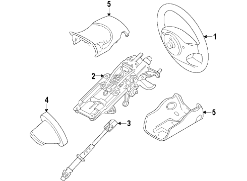 2019 Ford Police Interceptor Sedan Steering Column & Wheel, Steering Gear & Linkage Diagram 1