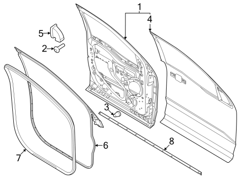 2024 Ford F-350 Super Duty Door & Components Diagram 1