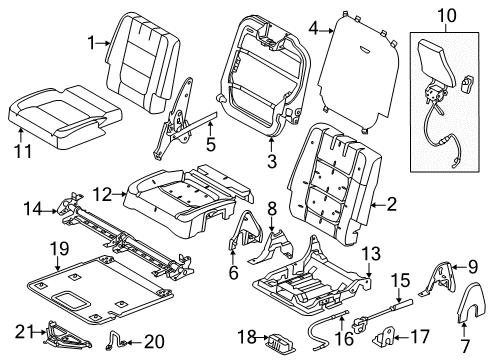 2019 Ford Police Interceptor Utility Third Row Seats Diagram 2