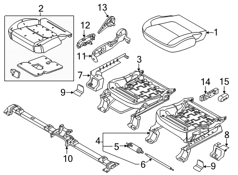 2019 Ford Police Interceptor Utility Front Seat Components Diagram 2