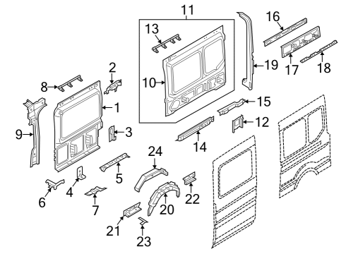 2022 Ford E-Transit FRAME - SIDE Diagram for LK4Z-5B061-A