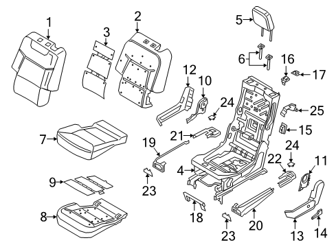 2020 Ford Explorer COVER ASY - REAR SEAT CUSHION Diagram for LB5Z-7863804-BB