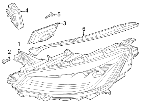 2021 Lincoln Aviator Headlamp Components Diagram 1