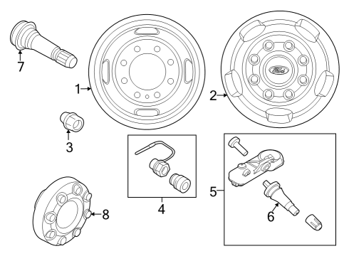 2023 Ford F-350 Super Duty Wheels Diagram 3