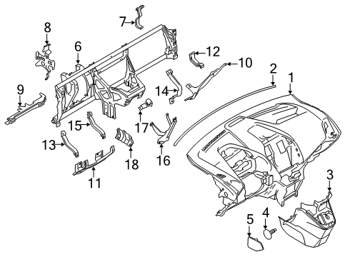 2021 Ford Transit Connect Cluster & Switches, Instrument Panel Diagram 1