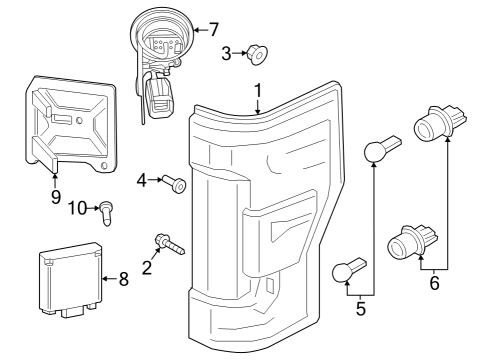 2023 Ford F-250 Super Duty LAMP ASY Diagram for PC3Z-13405-B