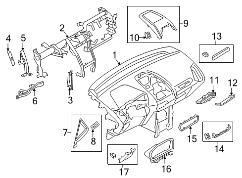 PANEL ASY - INSTRUMENT TRIM Diagram for GN1Z-7804302-CL