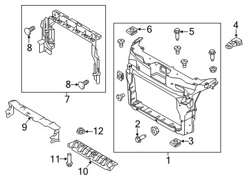 2019 Ford Police Interceptor Utility Radiator Support Diagram 2