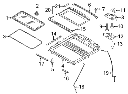 2020 Ford F-250 Super Duty Sunroof Diagram 2