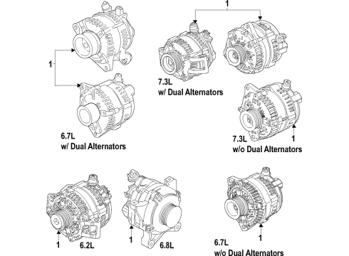 2021 Ford F-350 Super Duty Alternator Diagram 1