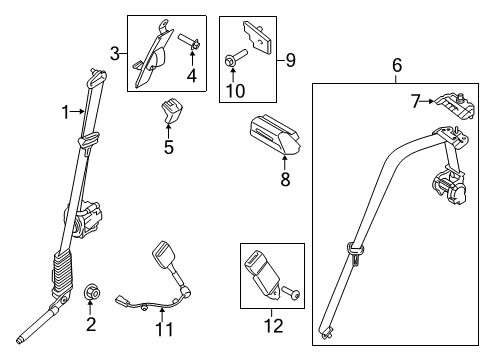 2021 Ford F-350 Super Duty SEAT BELT ASY Diagram for LC3Z-26611B68-BB