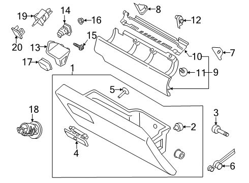 2022 Ford F-250 Super Duty Glove Box Diagram