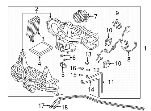 2021 Ford Expedition A/C Evaporator & Heater Components Diagram 2