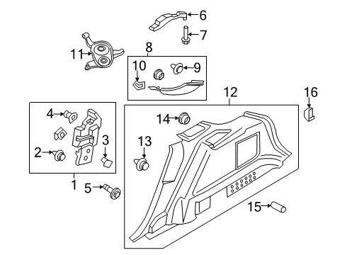 2023 Lincoln Nautilus Interior Trim - Quarter Panels Diagram 2