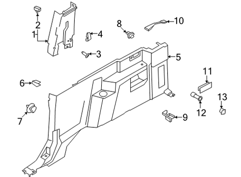 2023 Ford Bronco Interior Trim - Quarter Panels Diagram 2