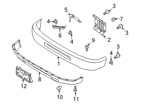 2021 Ford E-350/E-350 Super Duty Bumper & Components - Front Diagram