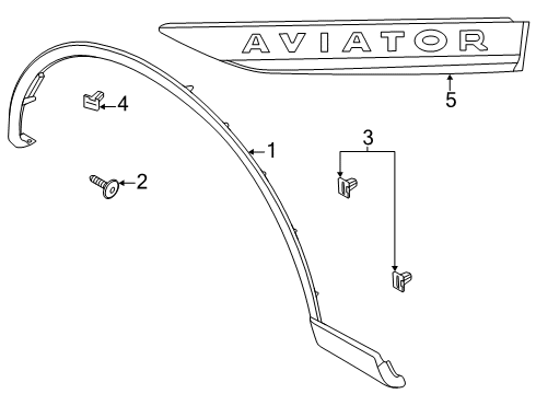 2021 Lincoln Aviator Exterior Trim - Fender Diagram