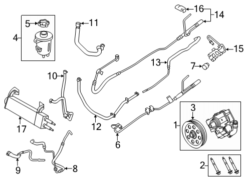 2019 Ford F-350 Super Duty PUMP ASY - POWER STEERING Diagram for HC3Z-3A674-L