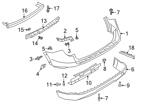 2020 Ford Police Interceptor Utility Rear Bumper Diagram 2