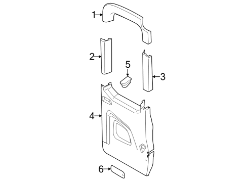 2022 Ford E-Transit Interior Trim - Back Door Diagram 4