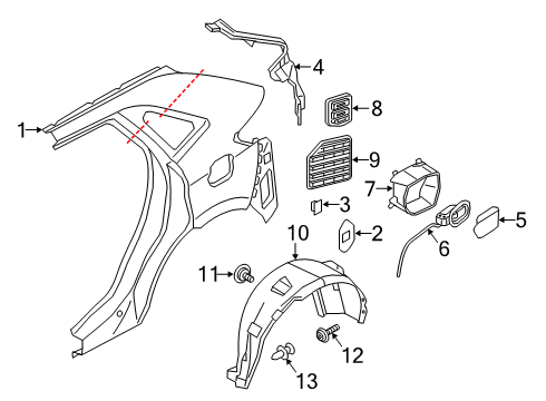 2024 Ford Edge DOOR - FUEL TANK FILLER ACCESS Diagram for KT4Z-58405A26-B