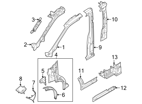 2023 Ford E-Transit REINFORCEMENT Diagram for LK4Z-6102525-A