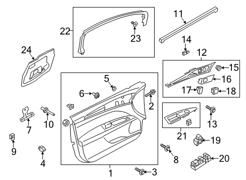 2020 Ford Fusion Interior Trim - Front Door Diagram