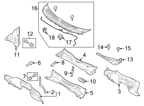 2023 Ford F-250 Super Duty Cab Cowl Diagram 3