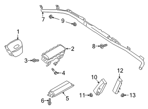 2022 Ford Bronco Sport Air Bag Components Diagram 1