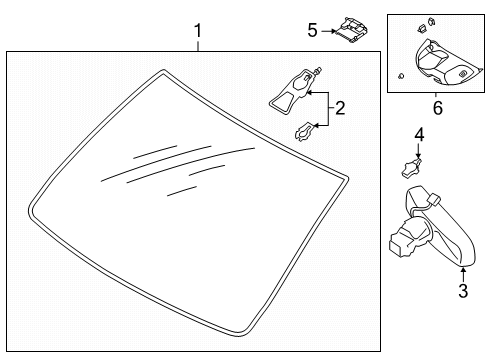 2023 Lincoln Corsair GLASS - WINDSCREEN Diagram for PJ7Z-7803100-F