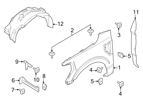 2023 Ford F-150 Lightning GUARD - FRONT SPLASH Diagram for NL3Z-16103-B