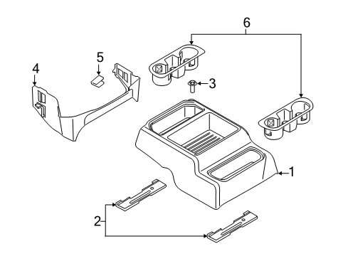 2021 Ford F-250 Super Duty Front Console Diagram 2