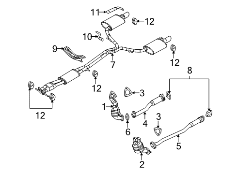 2019 Ford Police Interceptor Sedan Exhaust Components Diagram 1