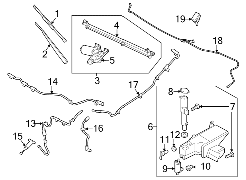 2023 Ford F-250 Super Duty Wiper & Washer Components Diagram