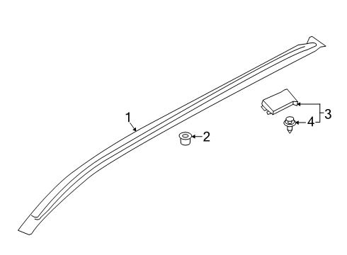 2022 Lincoln Corsair Exterior Trim - Roof Diagram